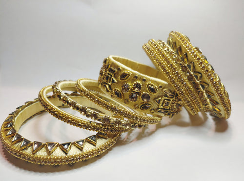 NiNi's Gilded Crown Bangle Set (Ct. 9)