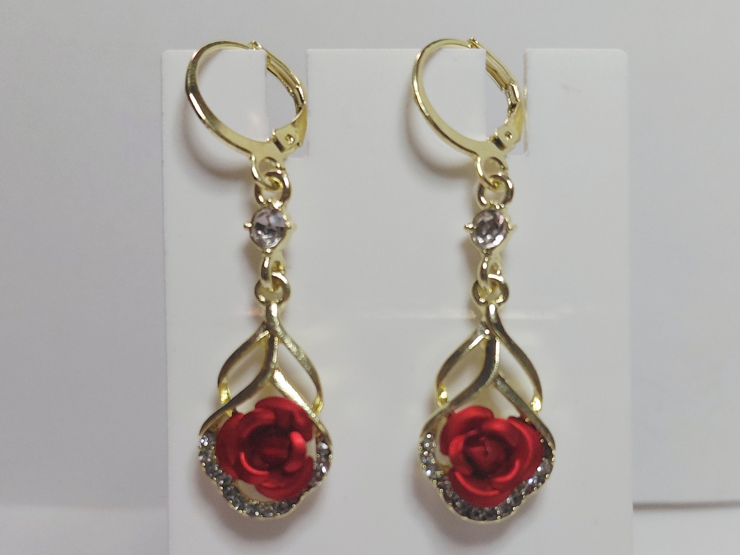 NiNi's Red Rose Luxe Drop Earrings